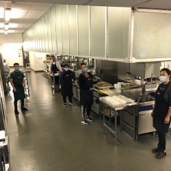 University kitchen and team
