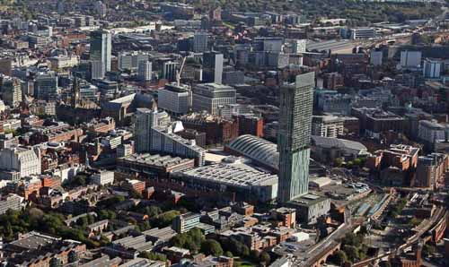 Manchester City architecture in a bird’s eye view.