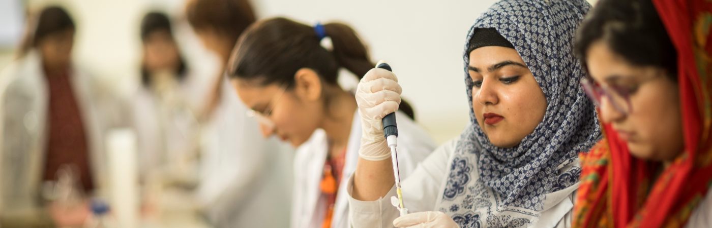 Women in STEM Scholarship attendees in Pakistan. The image belongs to the British Council.
